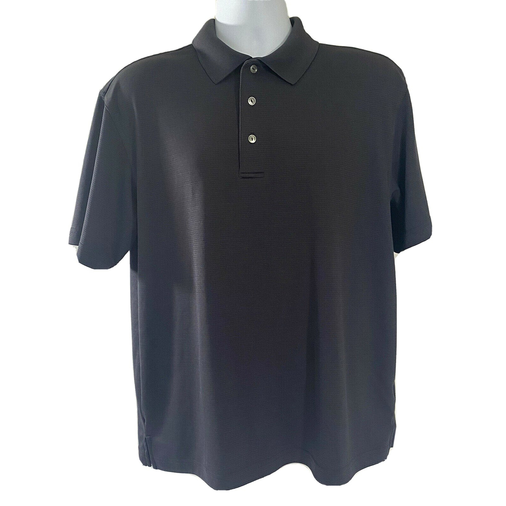 Men's Ben Hogan Dark Gray Performance Power Air Polo Golf Shirt -Size Large